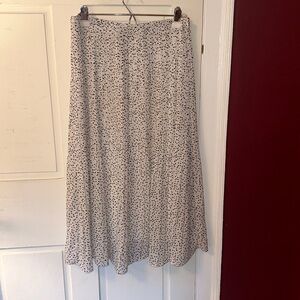 Pleated Dalmatian polka dot white and black midi / maxi skirt